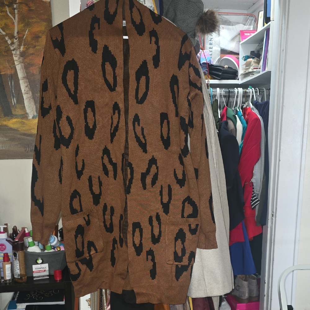 Grace Karin Brown and Black Knit Cardigan